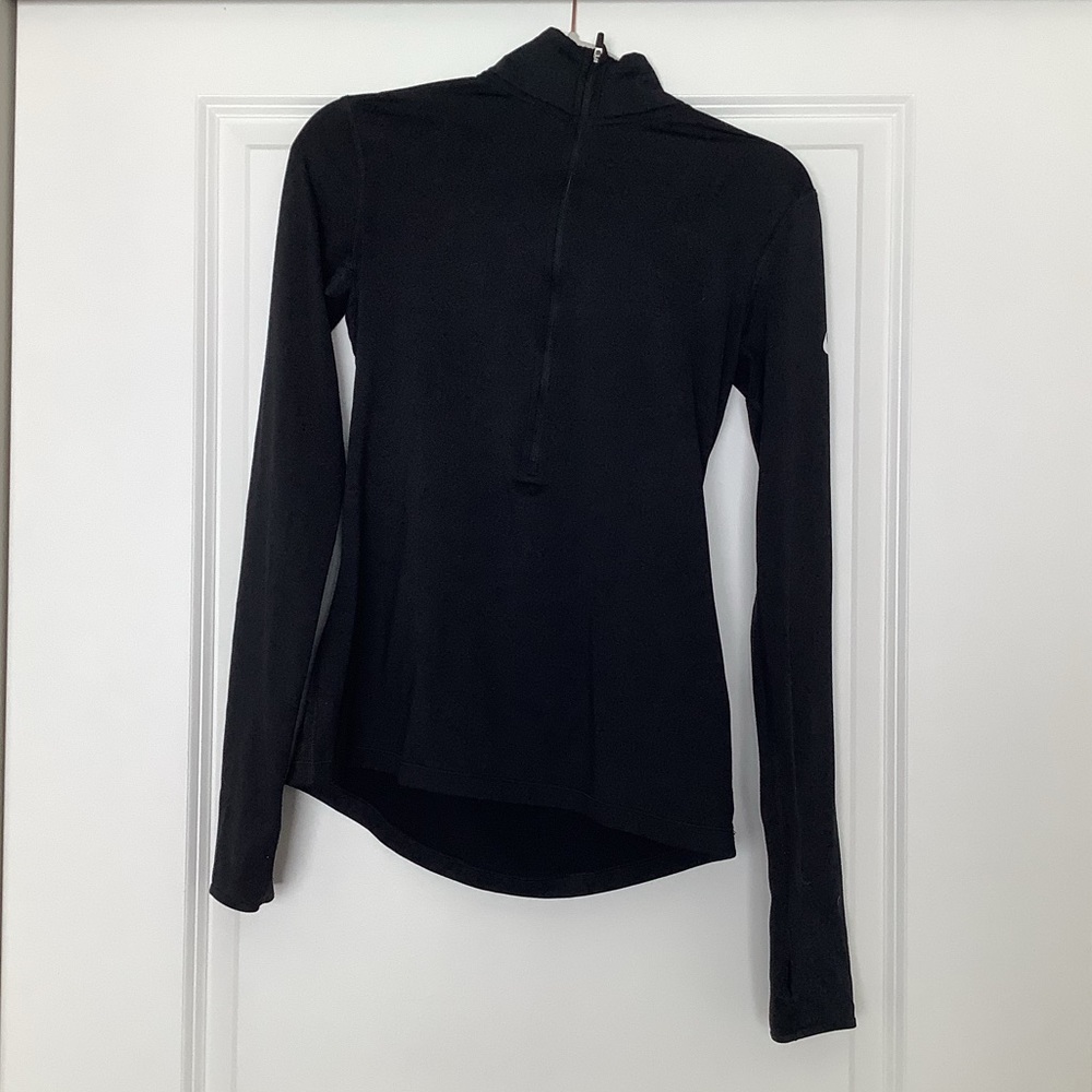 Nike Black Quarter Zip Running Jacket with Thumb Holes (size medium)